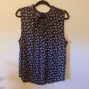 Sleeveless Dark Blue Blouse